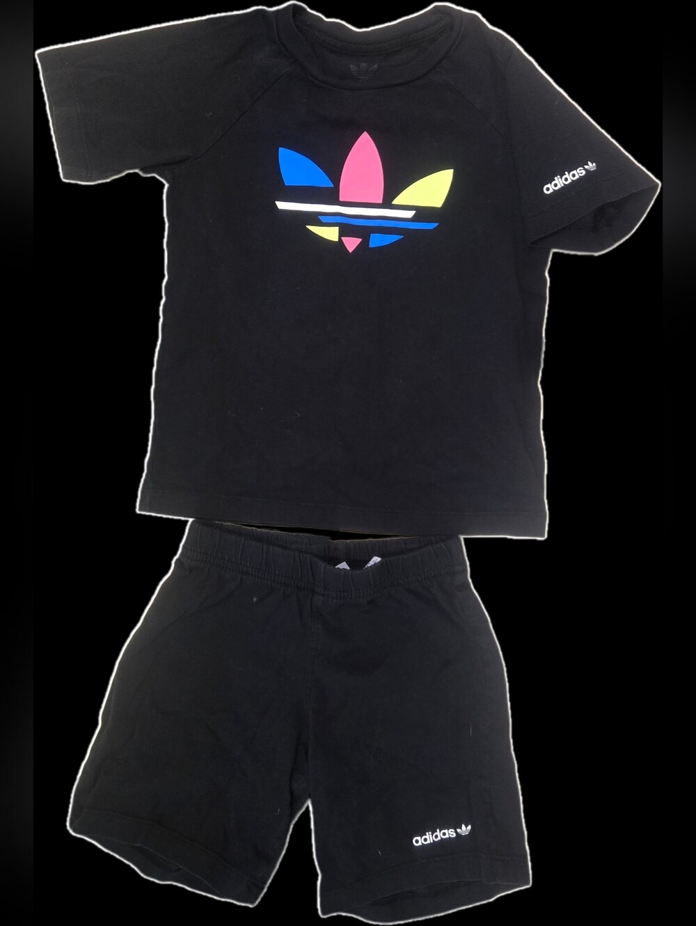 3T/4T Adidas Black Tee and Shorts Set